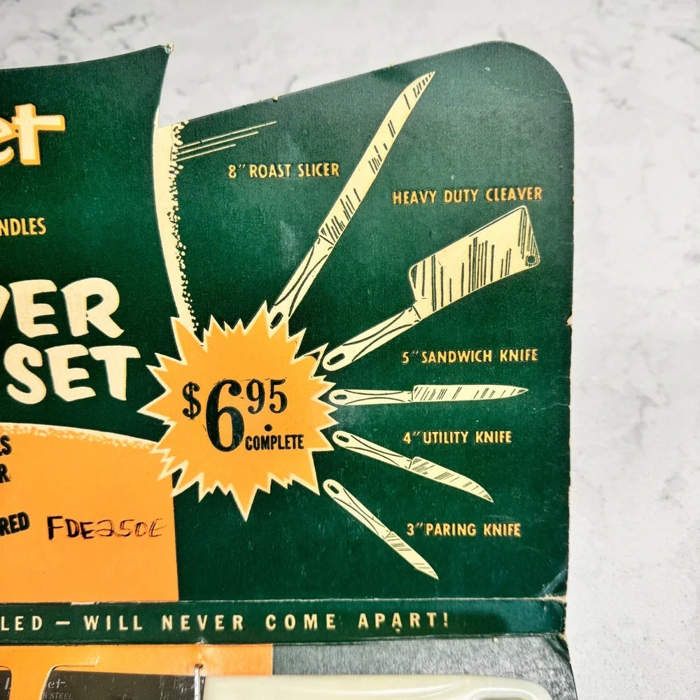 Amazing Rare Vintage Duraset Kleaver Knife Set Well Preserved Original‎ Box NEW